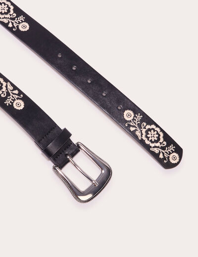 Ceinture brodée noir femme