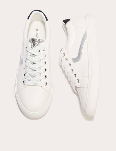 Sneakers plates ecru femme