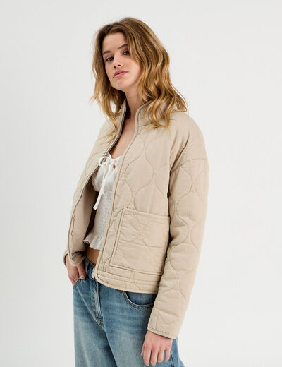 Veste matelassée zippée sable femme