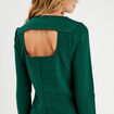 Robe évasée dos ouvert vert foncé femme