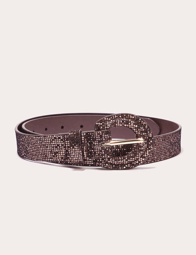 Ceinture avec strass couleur cuivre femme