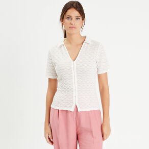 chemise manches courtes ecru femme Chemise manches courtes ecru femme