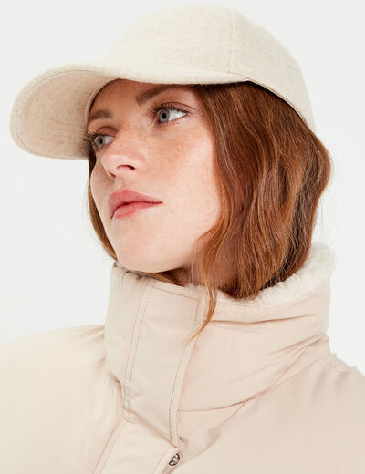 Doudoune effet polaire ecru femme