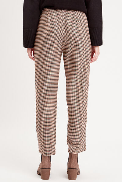Pantalon city droit à pinces ecru femme