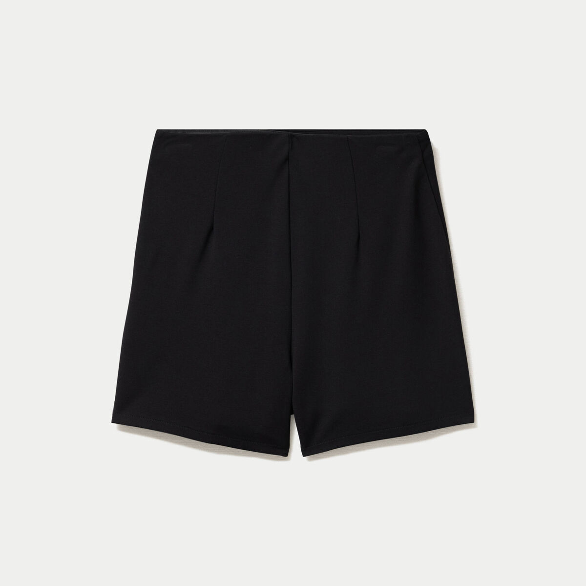 Jupe-short trap&egrave;ze en maille noir femme