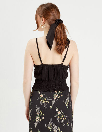 Blouse broderie anglaise noir femme