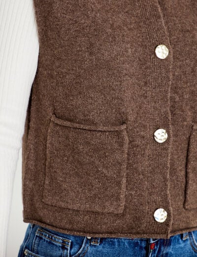 Gilet sans manches marron fonc&eacute; femme