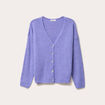 Gilet boutonn&eacute; avec col en V bleu violet femme