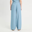 Pantalon large avec pinces bleu gris femme