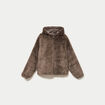 Parka r&eacute;versible &agrave; capuche taupe femme