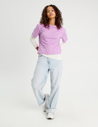 T-shirt manches courtes violet femme
