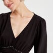 Robe évasée avec bandes clous noir femme