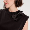T-shirt détail noeud noir femme