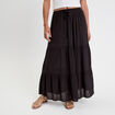 Jupe longue évasée noir femme