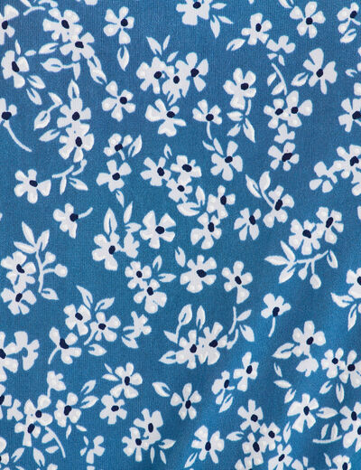 Robe évasée boutonnée bleu clair femme