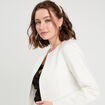 Veste courte cintr&eacute;e ecru femme