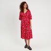 Robe longue évasée fluide rouge femme