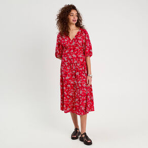robe longue evasee fluide rouge femme Robe longue évasée fluide rouge femme