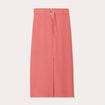 Jupe midi droite fendue vieux rose femme