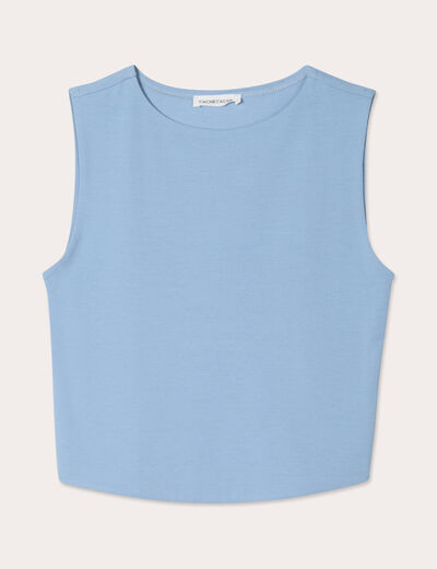 Débardeur cropped bleu gris femme