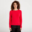 Pull col bateau rouge femme