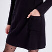 Robe pull droite avec poches noir femme