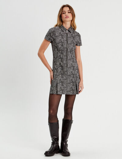 Robe droite zippée noir femme