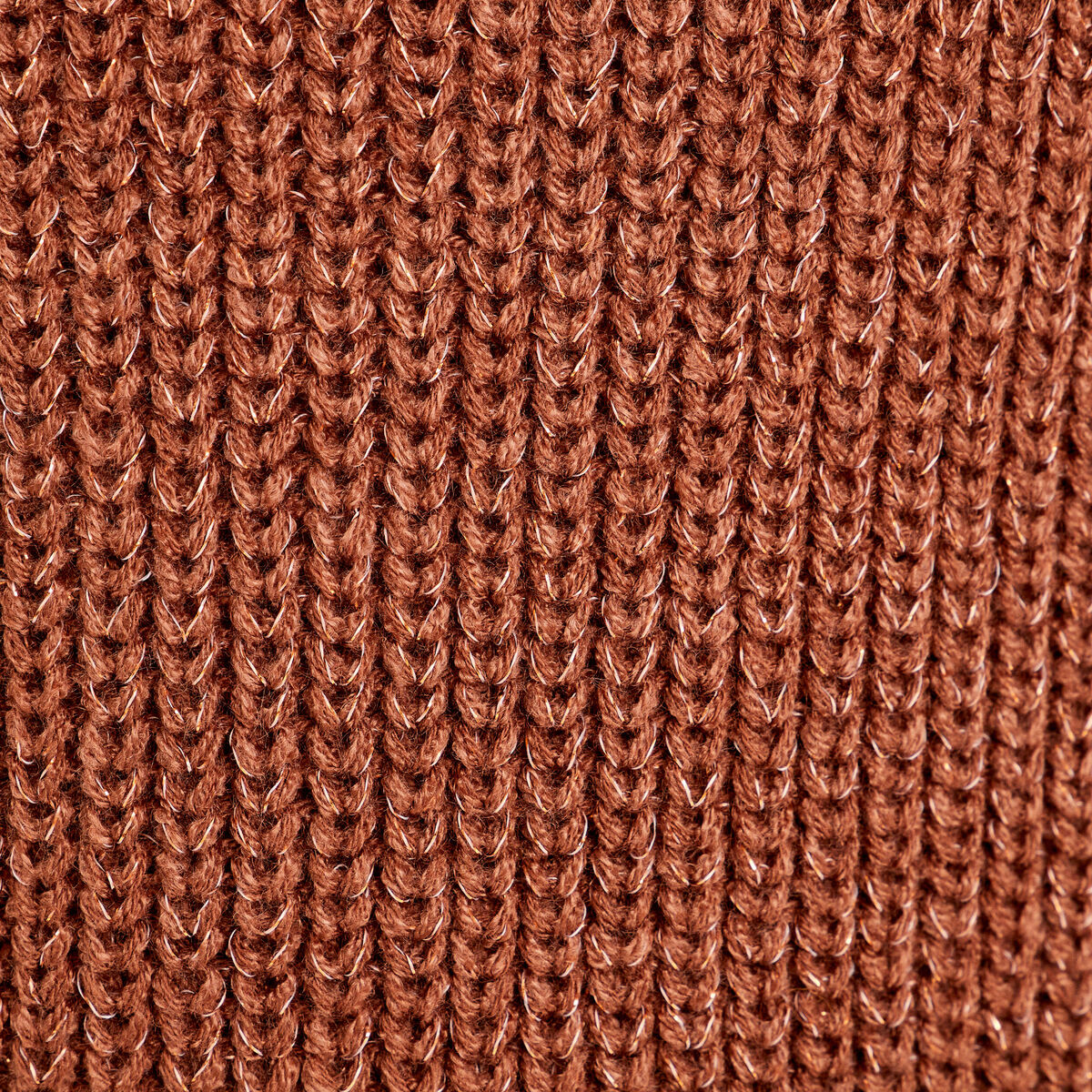 Robe pull droite col rond marron femme