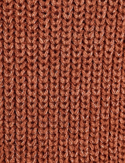 Robe pull droite col rond marron femme