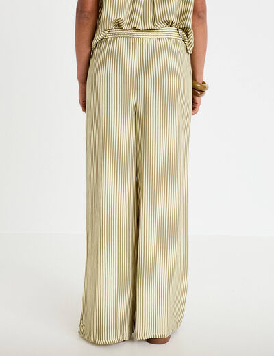 Pantalon large taille standard jaune femme