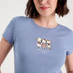 T-shirt manches courtes bleu gris femme