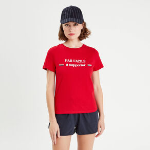 T-shirt manches courtes rouge femme