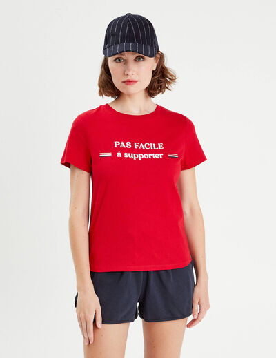 T-shirt manches courtes rouge femme