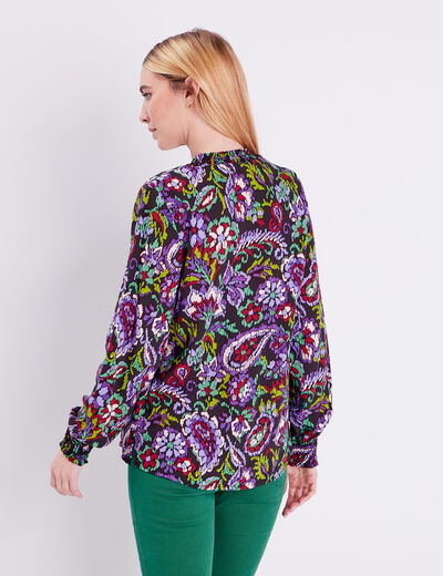 Blouse manches longues noir femme