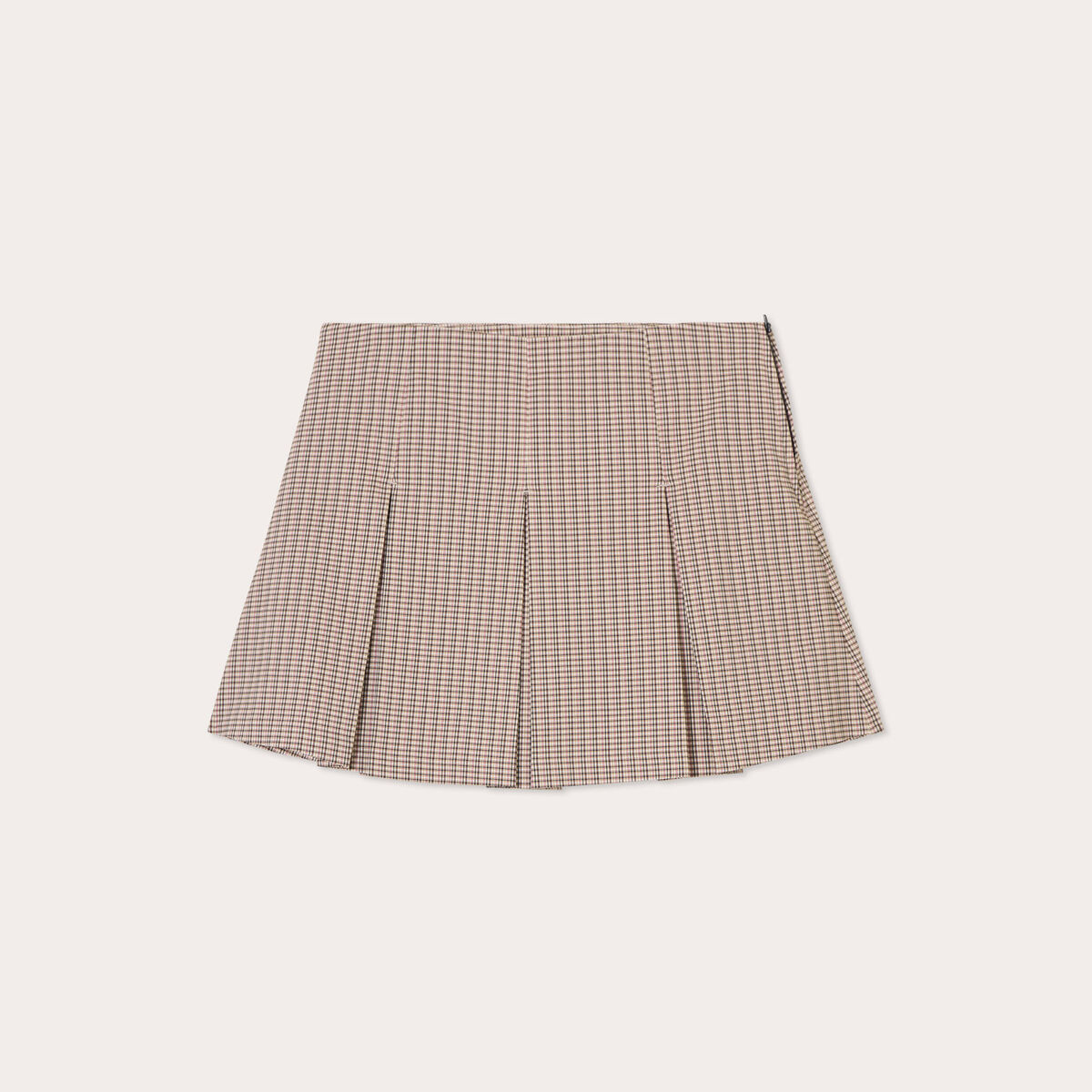 Jupe évasée plissée beige femme