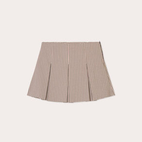 Jupe évasée plissée beige femme