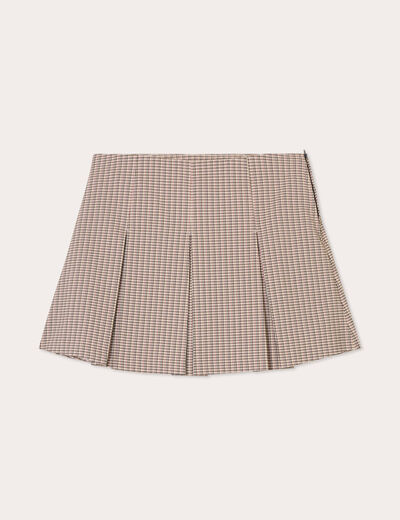 Jupe évasée plissée beige femme