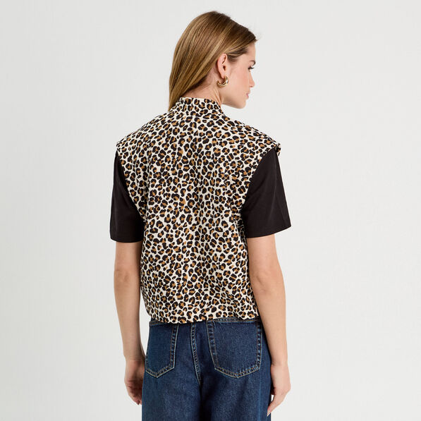 Gilet sans manches matelassé blanc femme