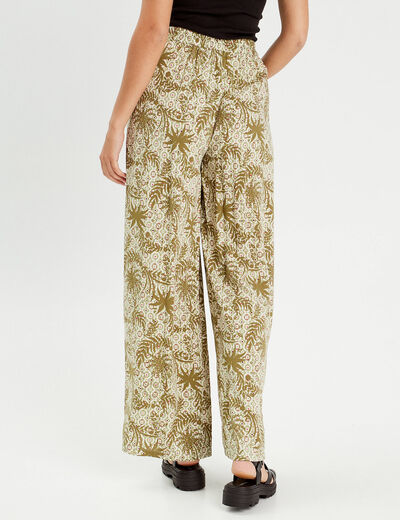Pantalon large fluide blanc femme