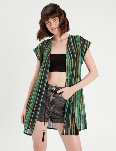 Robe de plage ajourée blanc femme