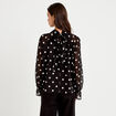 Blouse droite voile manches longues noir femme