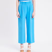 Pantalon city large bleu femme