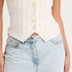 Bustier cintré boutons blanc femme