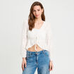 Blouse nouée ecru femme