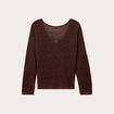 Pull ajouré manches longues marron foncé femme