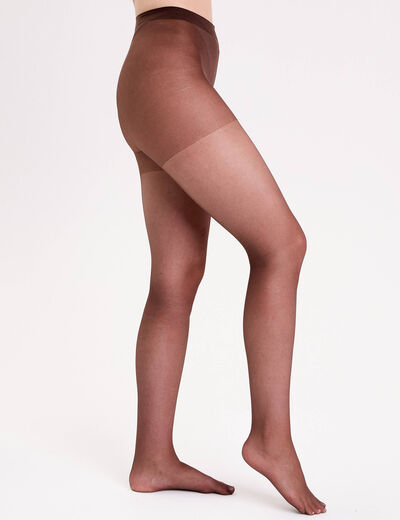 Collants semi-opaques marron fonc&eacute; femme