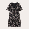Robe évasée manches courtes noir femme