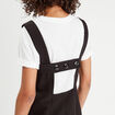 Robe chasuble évasée bretelles noir femme