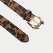 Ceinture fine en fausse fourrure marron femme
