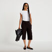Bermuda coupe large noir femme